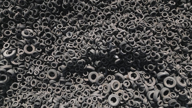 Drone video of a massive dump of car tires