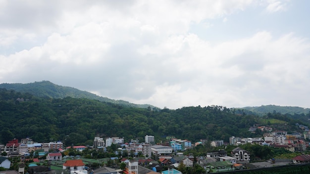 Drone view of the city of Patong Phuket island