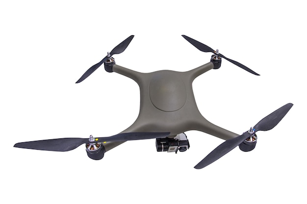 Drone with camera isolated on white background