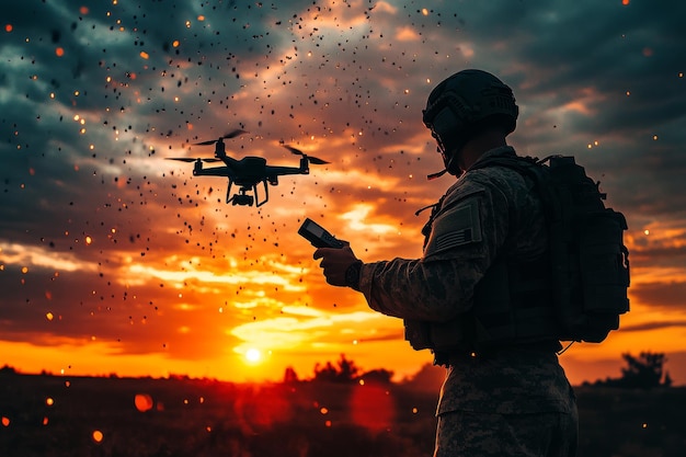 drones army combat flight soldier