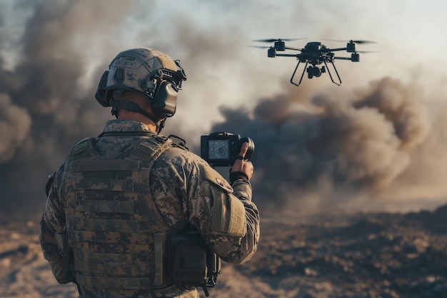 drones army combat flight soldier