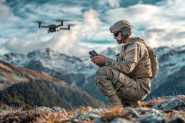 drones army combat flight soldier