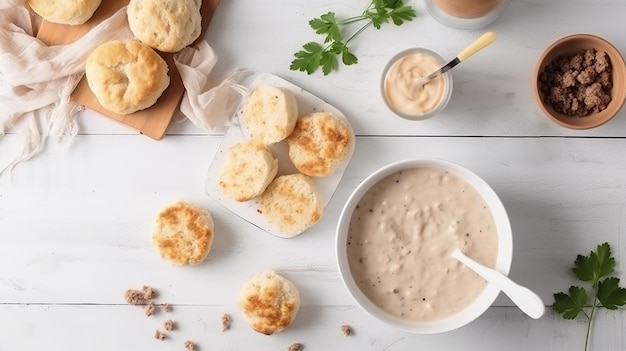 Drop Biscuits and Sausage Gravy