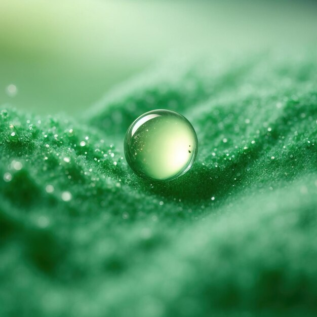 Photo a drop of water on a green leaf