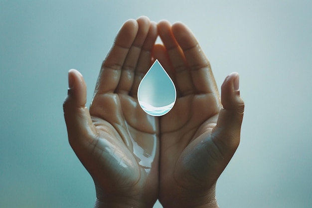 a drop of water is being held in the air