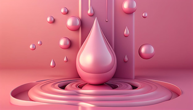 A drop of water is shown in pink.