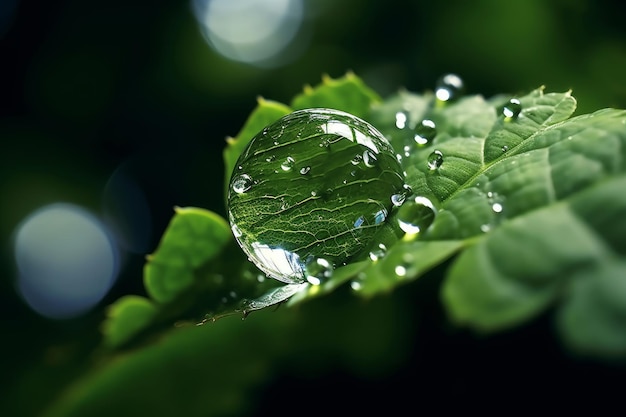 A drop of water on a leaf