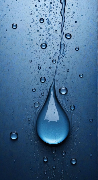 a drop of water that has an arrow pointing down