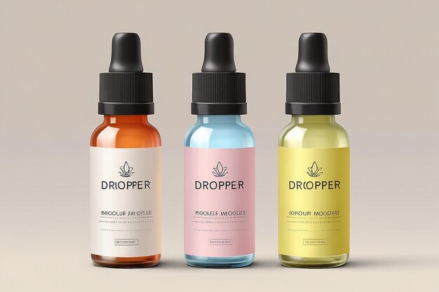 Photo dropper bottle mockup