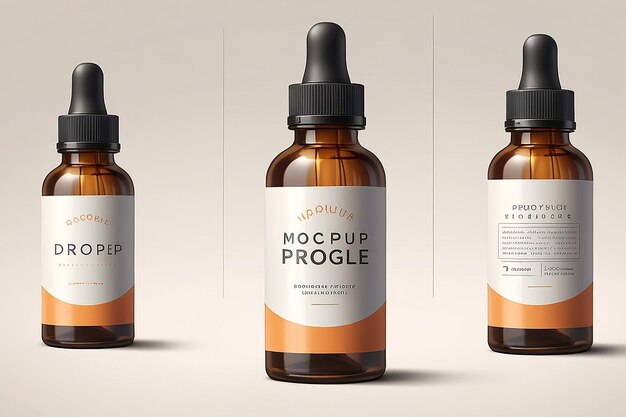 Photo dropper bottle mockup