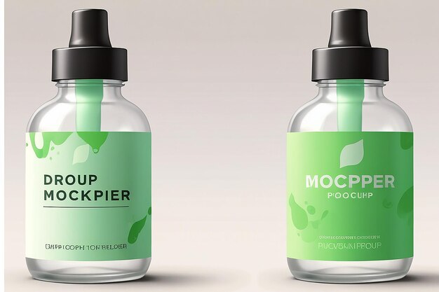 Photo dropper bottle mockup