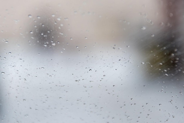 Drops on glass a view from within of the city