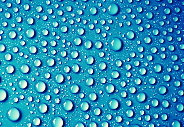 Drops water on blue 