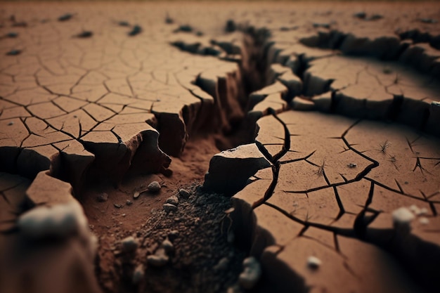 Drought dry cracked ground Generative AI