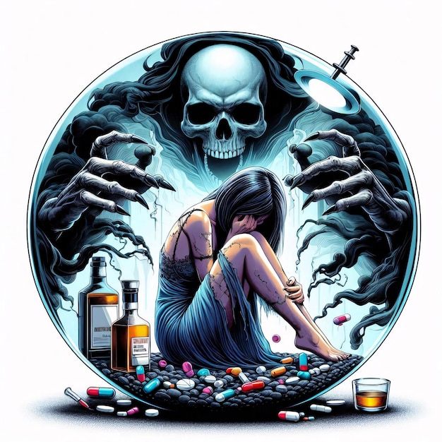 drug addiction illustration