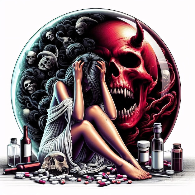 drug addiction illustration