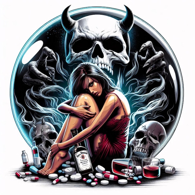 drug addiction illustration