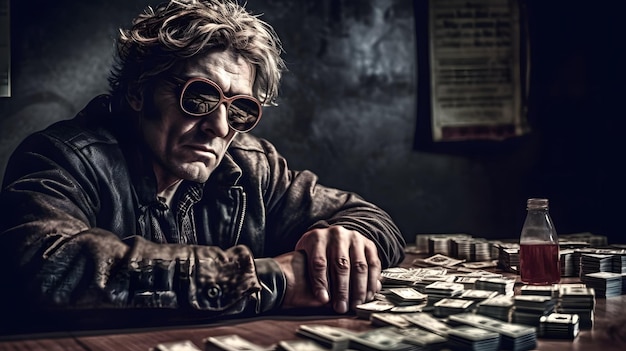 Drug dealer stock photo money rich wealth business drugs dealing illegal Generative AI