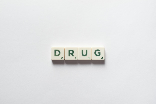 Drug formed of scrabble blocks