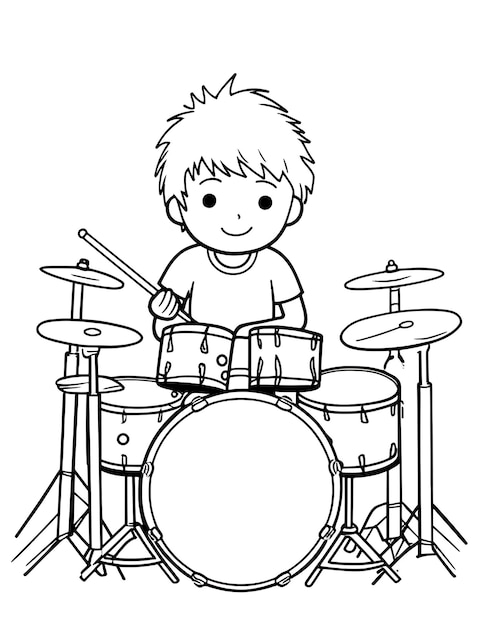 Photo drum coloring page