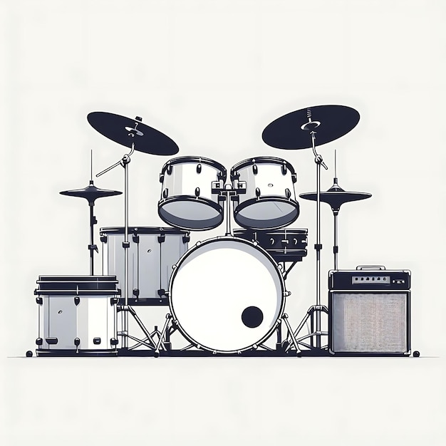 Photo drum set illustration