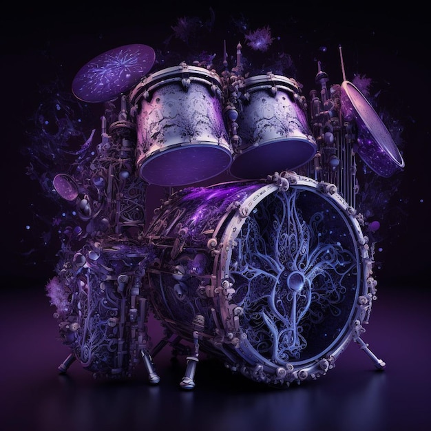 Photo a drum set with a tree on it