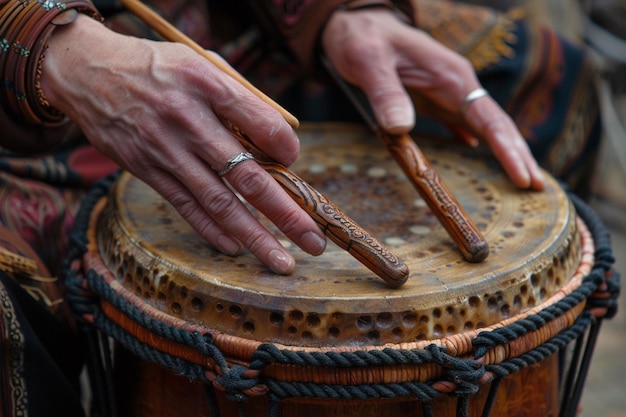 Drumsticks tapping out intricate rhythms ar generative ai