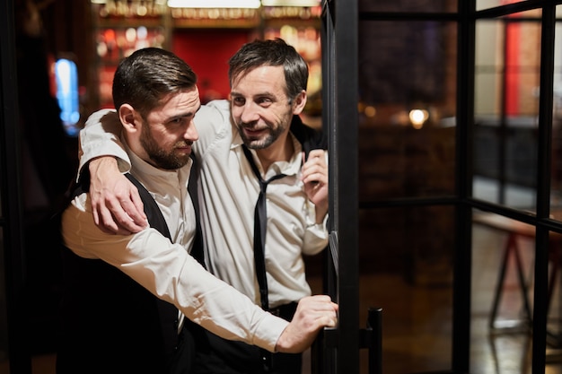 Drunk Man Leaving Pub