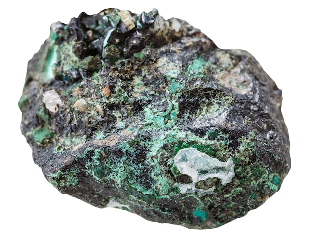 Druse with Malachite mineral stone isolated