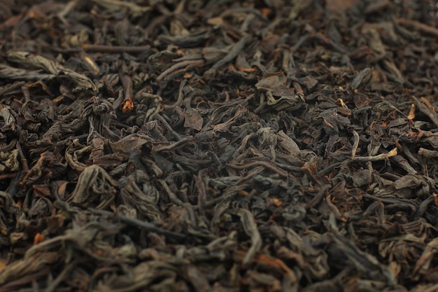 Dry black tea close up