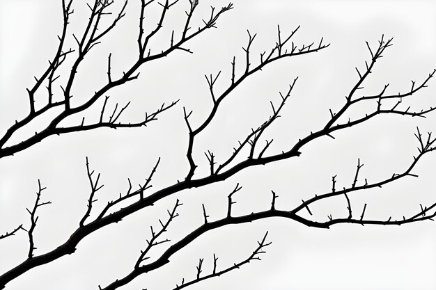 Dry Branches Isolated on White Background