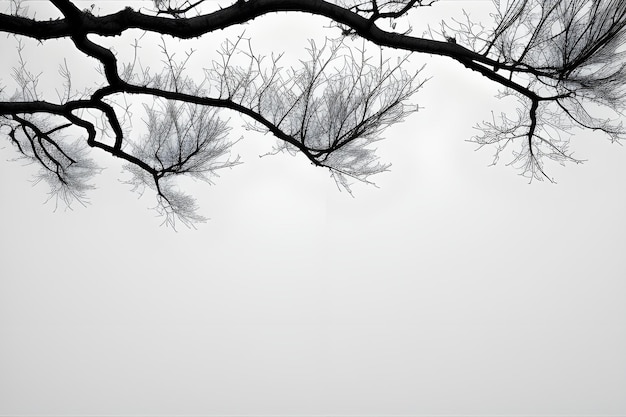 Dry Branches Isolated on White Background