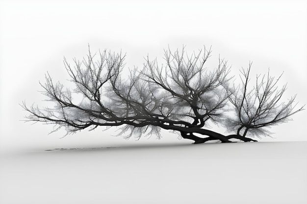 Dry Branches Isolated on White Background