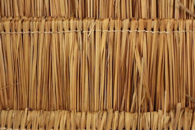 Dry brown grass roof texture background.