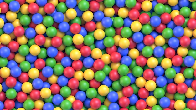 Dry children's pool with colorful plastic balls