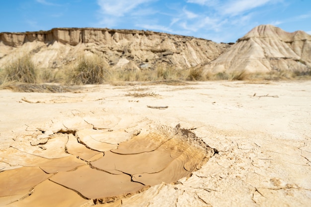 Dry cracked clay texture. Consequences of global warming. Climate change