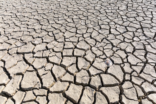 Dry cracked ground texture and drought land background