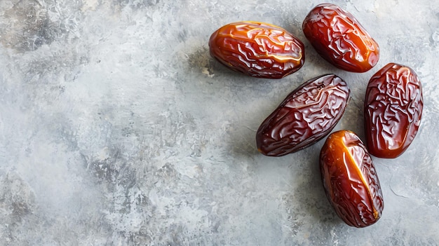 Dry dates isolated on concrete background