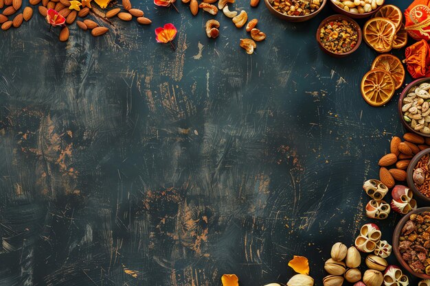 Photo dry fruits diwali indian background concept