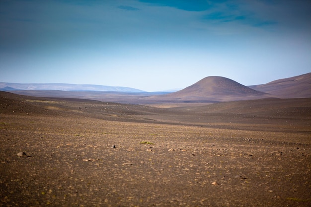 Dry Gravel Field Landscape of Central Iceland