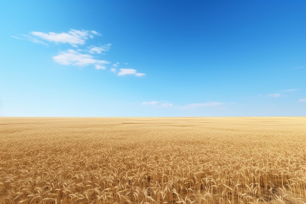 Dry large grassland and the clear sky over it