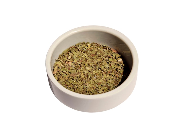 Dry mint in bowl