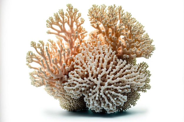 Dry natural coral or coralline in an image set on a white backdrop