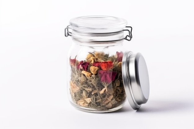 Dry open jar herbal tea Generate Ai