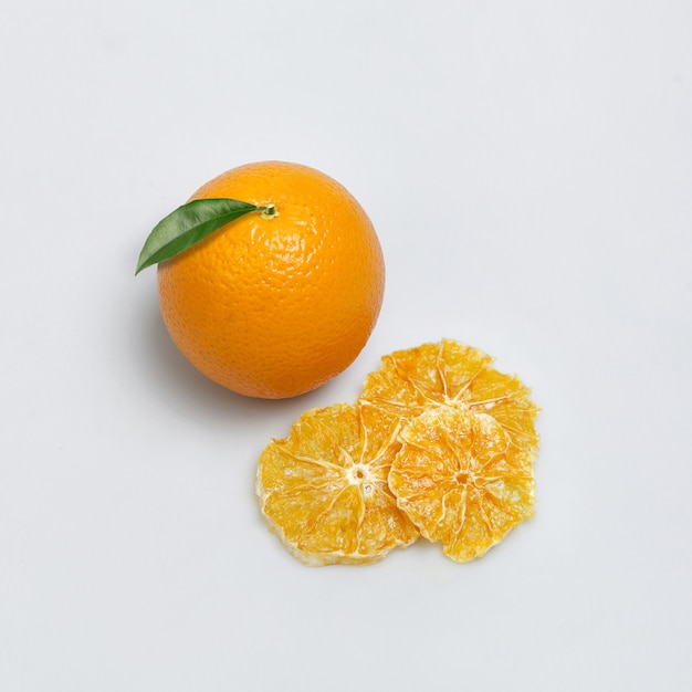 Dry orange and fresh orange