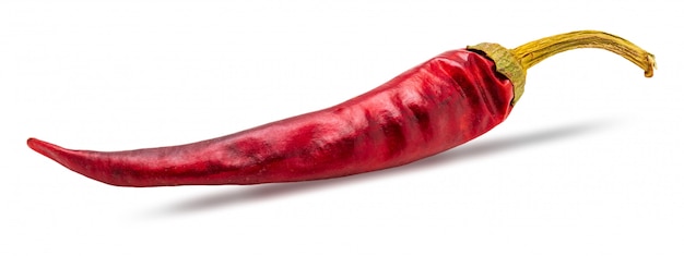 dry red chilli pepper Isolated on white