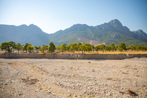 Dry riverbed of Candir stream near Antalya in Turkey