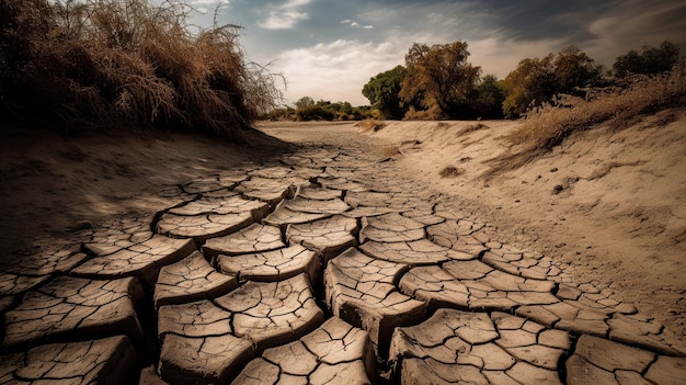 a dry riverbed