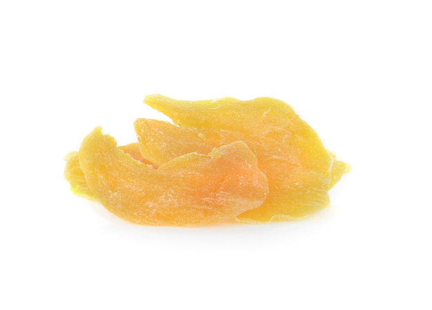 Dry yellow mango close up isolated