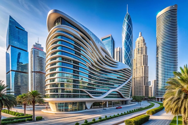 Photo dubai uae dated 28 of april 2024 the opus building by omniyat is the first foray into dubai by the worldfamous architect dame zaha hadid